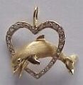 Dolphin jewelry - diamond heart